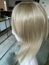 Synthetic hair toppers with bangs ash brown ash blonde