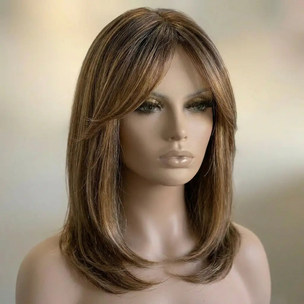 #color -brown-with-bleach-blonde-highlights