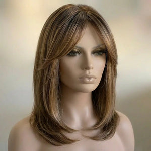 #color -brown-with-bleach-blonde-highlights