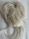 Tillstyle elastic hair bun scrunchie straight hair with bangs bleach blonde