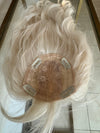 Till style white hair toppers for women  with butterfly bangs