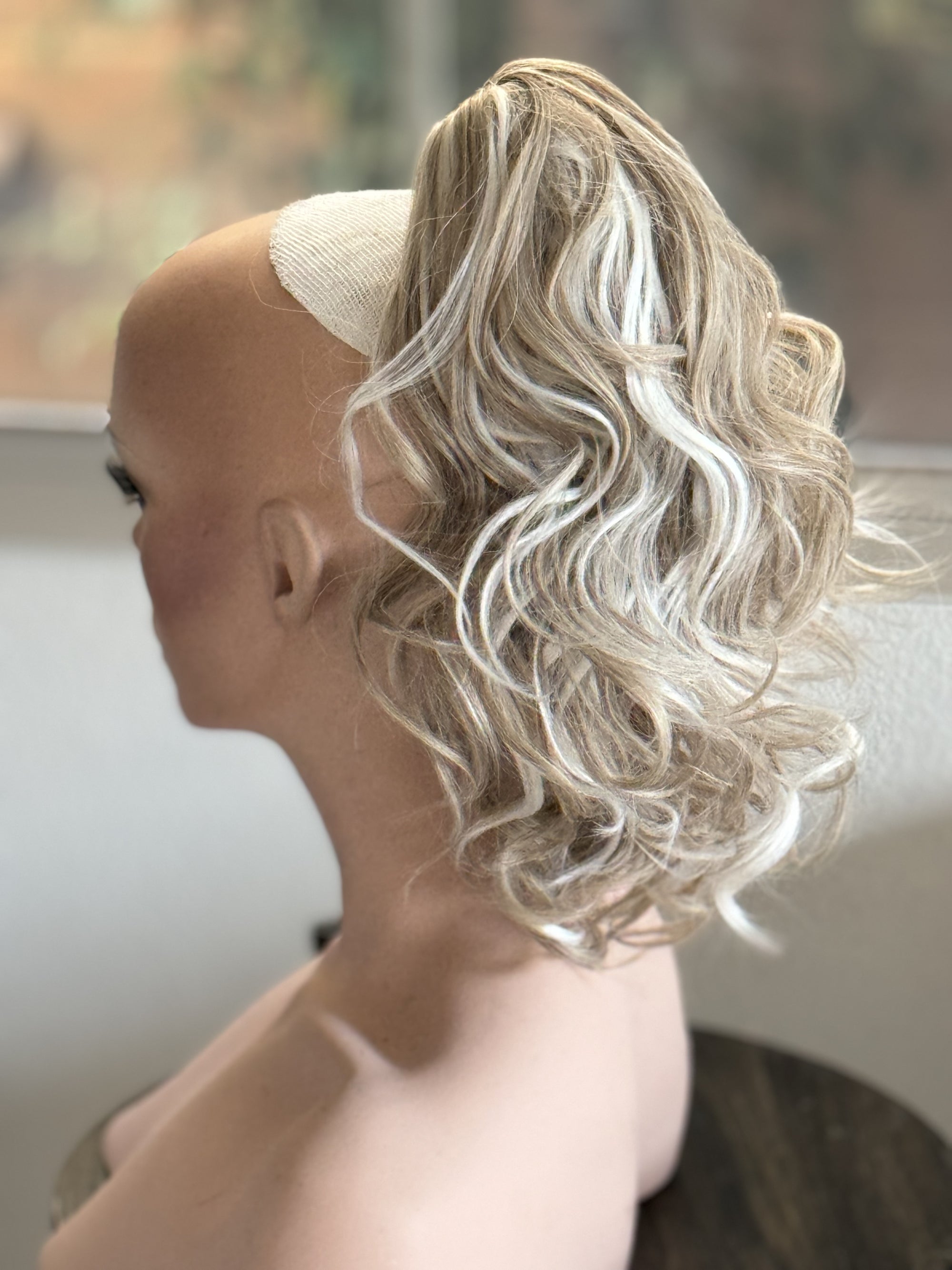 Tillstyle  white blonde /ash blonde wavy clip in ponytail