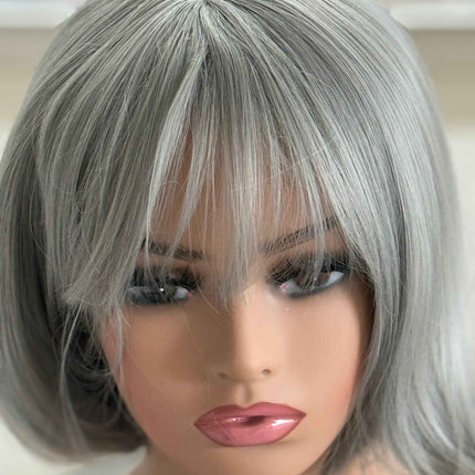 Tillstyle straight grey wig with bangs