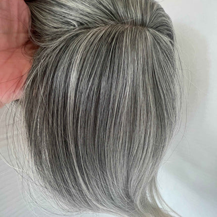 Till style  hair topper for women Grey Mix Salt and Pepper Brown