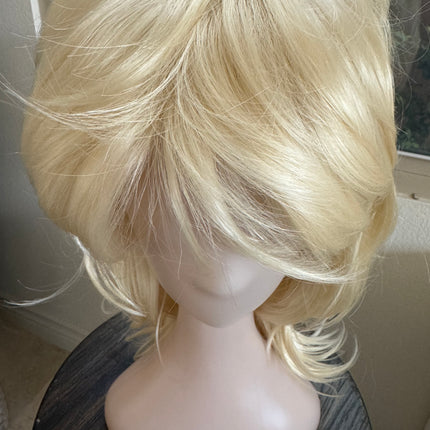 Tillstyle shaggy layered wig with bangs bleach blonde #613 shoulder length