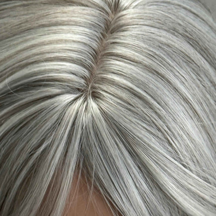 Till style white silver  hair toppers for women / layered /bangs