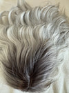 Tillstyle short  silver grey bob wigs for women loose body wave air bangs  synthetic premium fibre