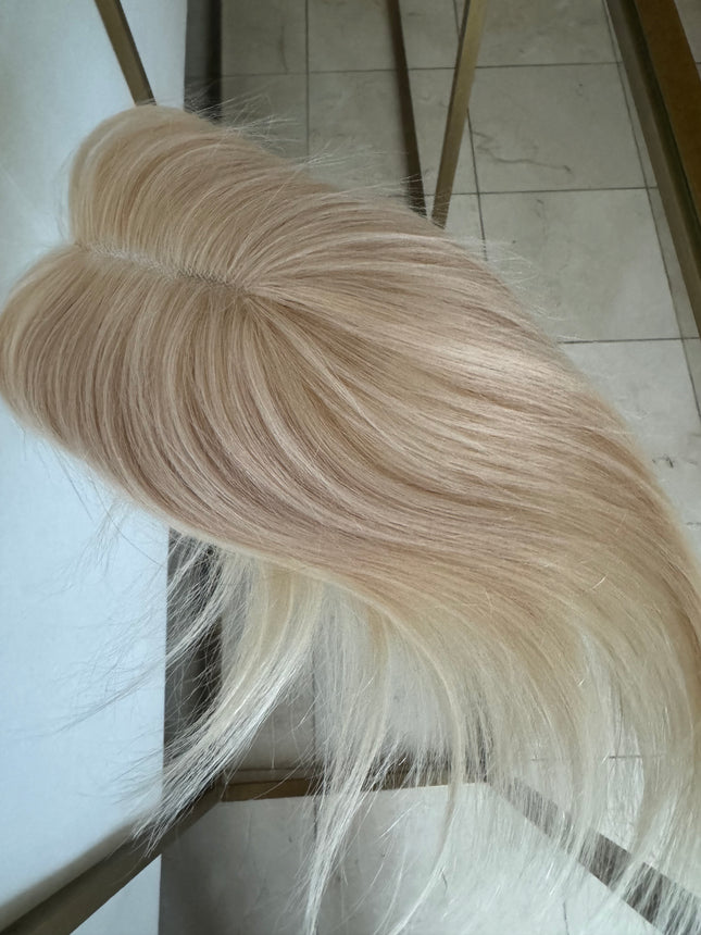 Till style platinum blonde 100%human Hair Topper fir women