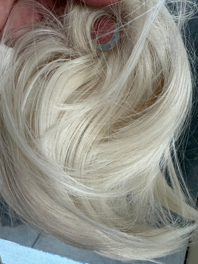 Tillstyle creamy white straight hair bun