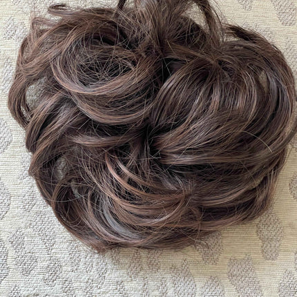 Tillstyle elastic messy bun hair piece curly hair bun pieces brown hair