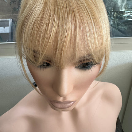 Tillstyle clip in human hair wispy bangs honey blonde