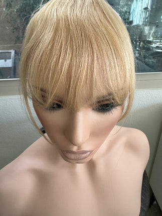 Tillstyle clip in human hair wispy bangs honey blonde