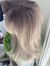 Tillstyle  ash blonde with ash brown roots hair toppers with bangs