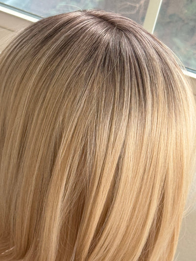 Tillstyle  blonde with brown roots hair toppers /butterfly bangs