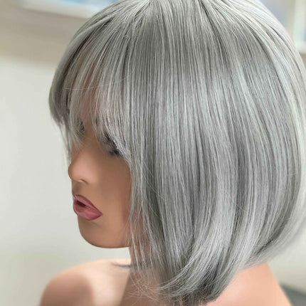 Tillstyle straight grey wig with bangs