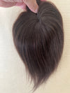 Tillstyle top hair piece 100%human hair dark brown clip in hair toppers for thinning crown