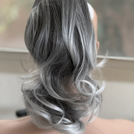 Tillstyle dark salt and pepper dark grey claw clip ponytail