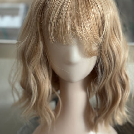 Tillstyle blonde wig loose body wave air bangs shoulder length wig for women