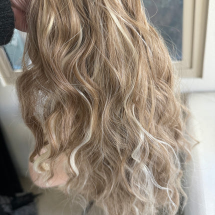 Tillstyle  ash blonde highlighted wavy clip in ponytail