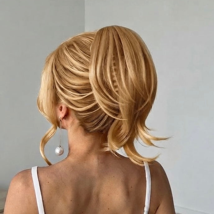 Short  clip in Ponytail straight  8 inch