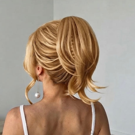 Short  clip in Ponytail straight  8 inch