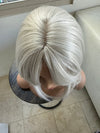 Tillstyle white silver hair topper with butterfly bangs