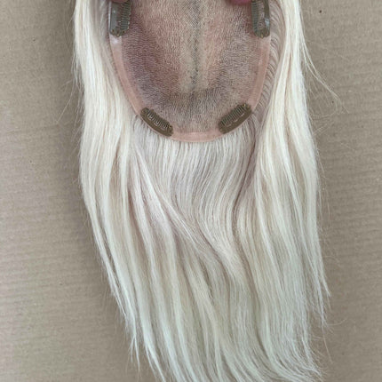 White hair toppers for women human hair White blonde