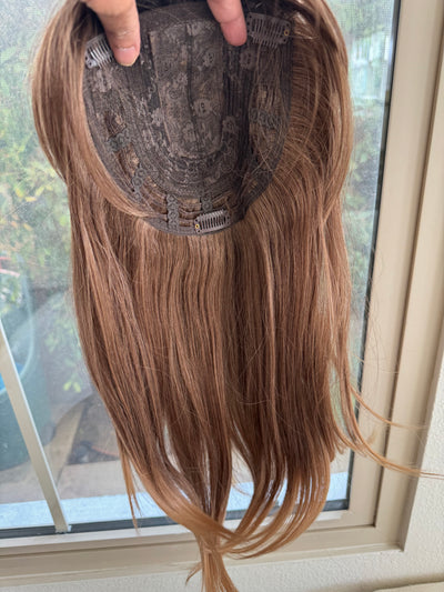 Tillstyle medium brown hair toppers with bangs