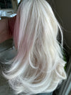 Tillstyle light platinum blonde white blonde clip in ponytail wavy