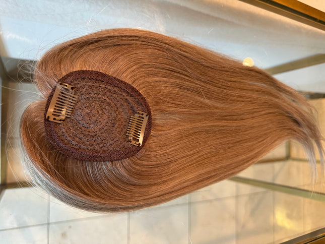 Tillstyle 100% human hair honey blonde /brown hair top piece  clip in