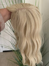 Till style light blonde hair toppers for women  with butterfly bangs loose body wave