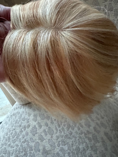 Tillstyle 100% platinum blonde Human Hair Toppers for women ash brown Highlighted bleach Blonde