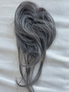 Tillstyle elastic bun hair piece straight hair bun pieces bun scrunchie with long bangs grey mixed with white