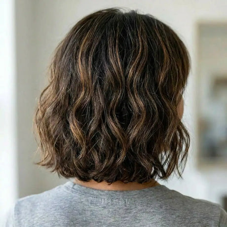 Tillstyle  layered short synthetic wig with bangs  #color_brown