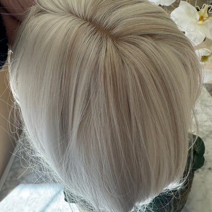 Till style pale white with ash blonde highlights hair toppers for women