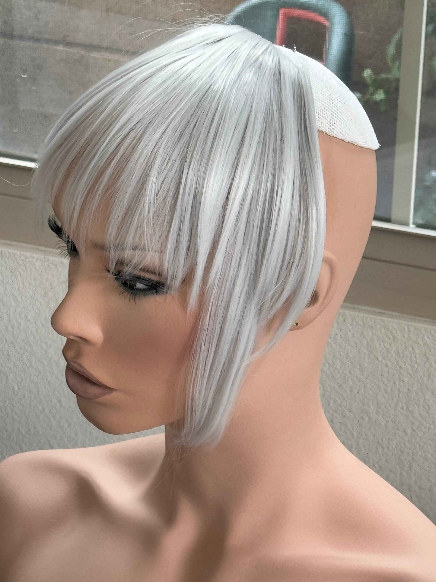 Tillstyle light grey  large clip in bangs thick bangs /thinning crown