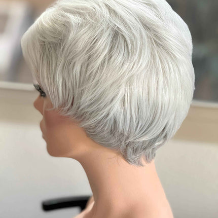 Tillstyle white silver layered wig /short pixy  wig