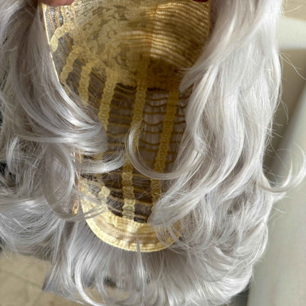 Tillstyle  grey white curly wig /short wig