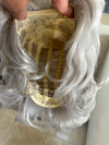 Tillstyle  grey white curly wig /short wig