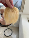 Tillstyle clip in human hair french bangs bright blonde