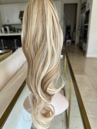 Tillstyle  light blonde with ombre /ash blonde highlights clip in ponytail