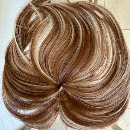 Tillstyle medium brown blonde highlighted hair piece  brown clip in hair toppers