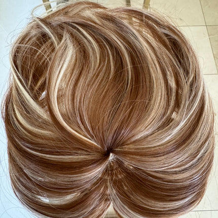 Tillstyle medium brown blonde highlighted hair piece  brown clip in hair toppers