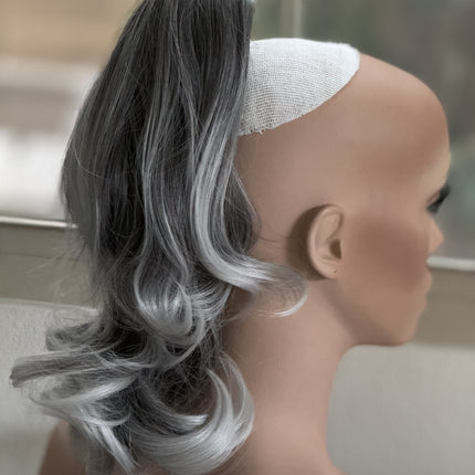 Tillstyle dark salt and pepper dark grey claw clip ponytail