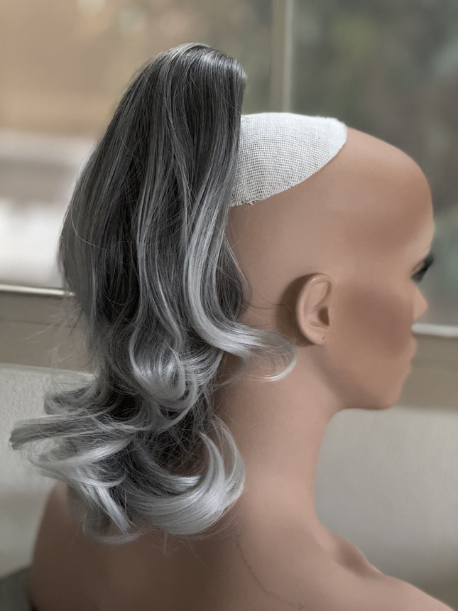 Tillstyle dark salt and pepper dark grey claw clip ponytail