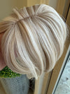 Tillstyle white blonde blonde ash brown highlighted hair topper with bangs