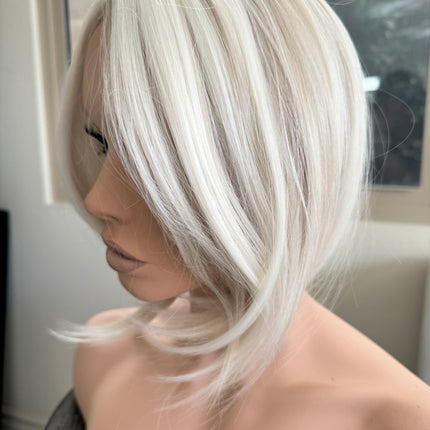 Till style white with ash blonde highlights hair toppers for women real part