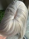 Tillstyle White blonde hair topper with butterfly bangs