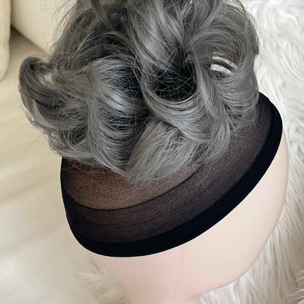 Tillstyle elastic messy bun hair piece curly hair bun pieces dark grey