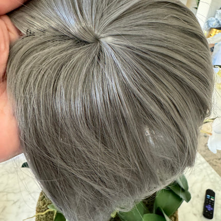 Tillstyle  grey top hair piece brown grey clip in hair toppers